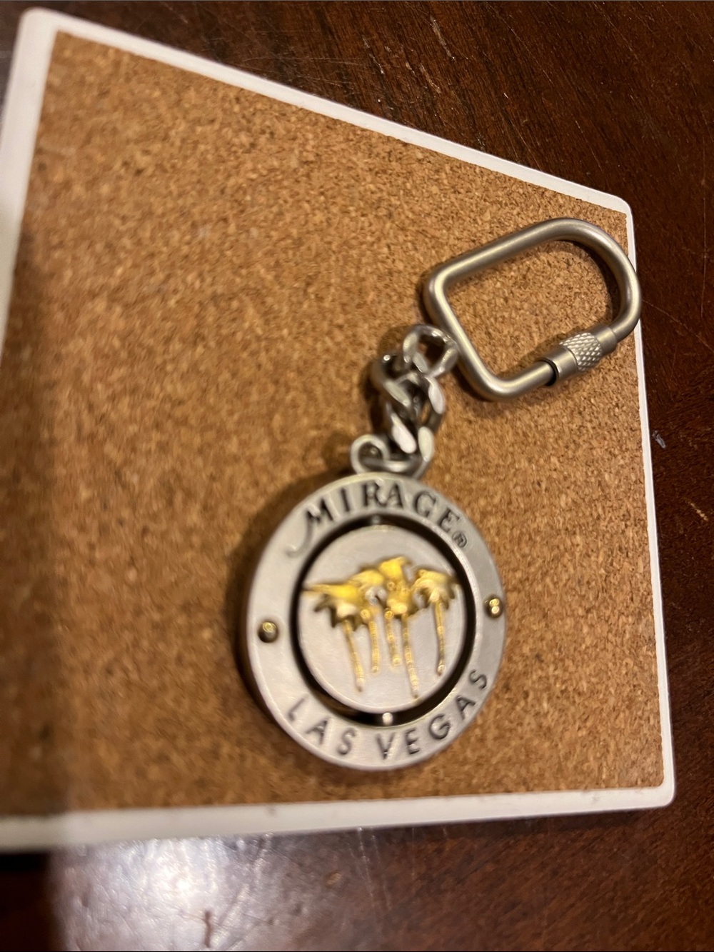 Mirage Las Vegas Silver & Gold Palm Tree Keychain